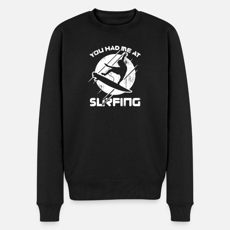 Tu m’as eu au surf - Pull Premium bio Homme - noir
