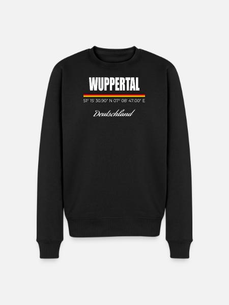 Wuppertal - Männer Premium Bio Pullover - Schwarz