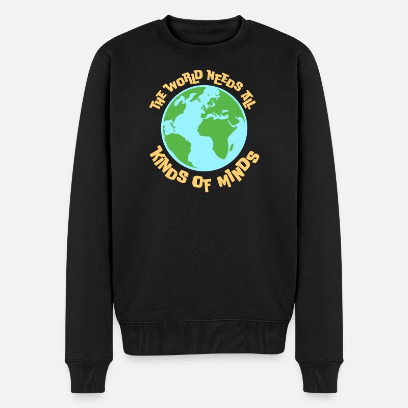 Verden har brug for alle slags inspirerende sind - Økologisk premium-sweatshirt til mænd - sort