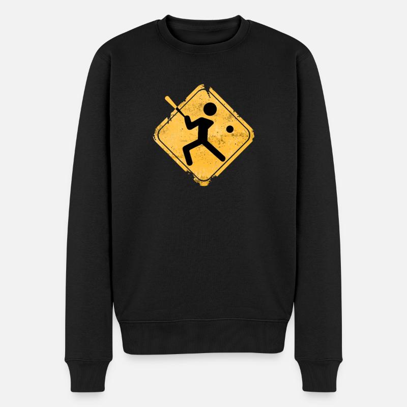 Silhouette de baseball avec batte - Pull Premium bio Homme - noir