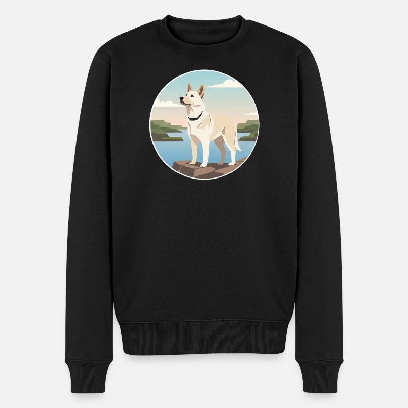 Wächter der Mündung: Can de Palleiro - Männer Premium Bio Pullover - Schwarz