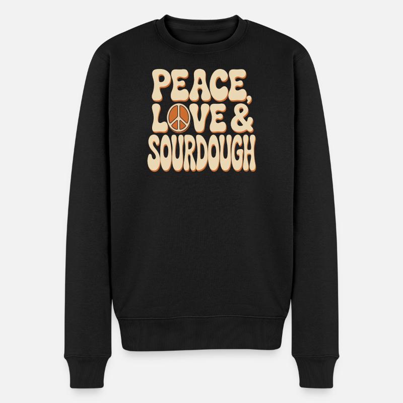 Friedensliebe Sauerteig - Männer Premium Bio Pullover - Schwarz