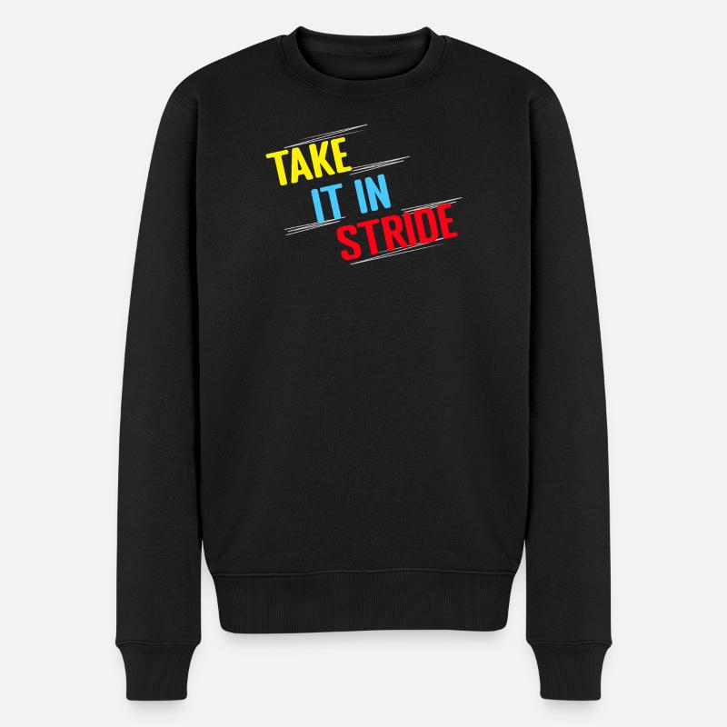 Running Run Take It In Stride Marathon Runner - Men's Premium Organic Jumper - black