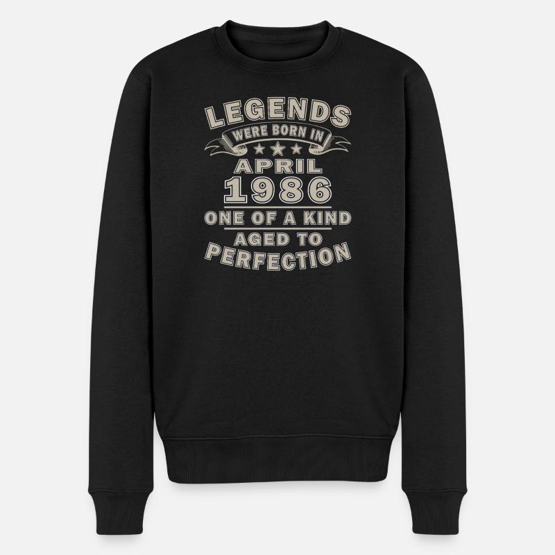 Cadeau d’anniversaire d’avril 1986 - Pull Premium bio Homme - noir