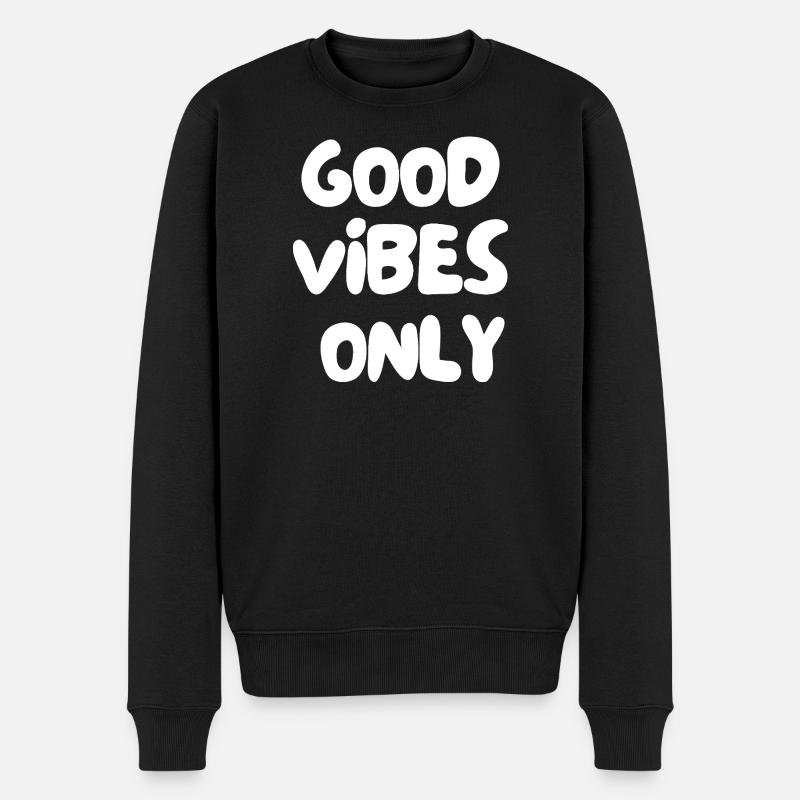 positive Energie - Männer Premium Bio Pullover - Schwarz