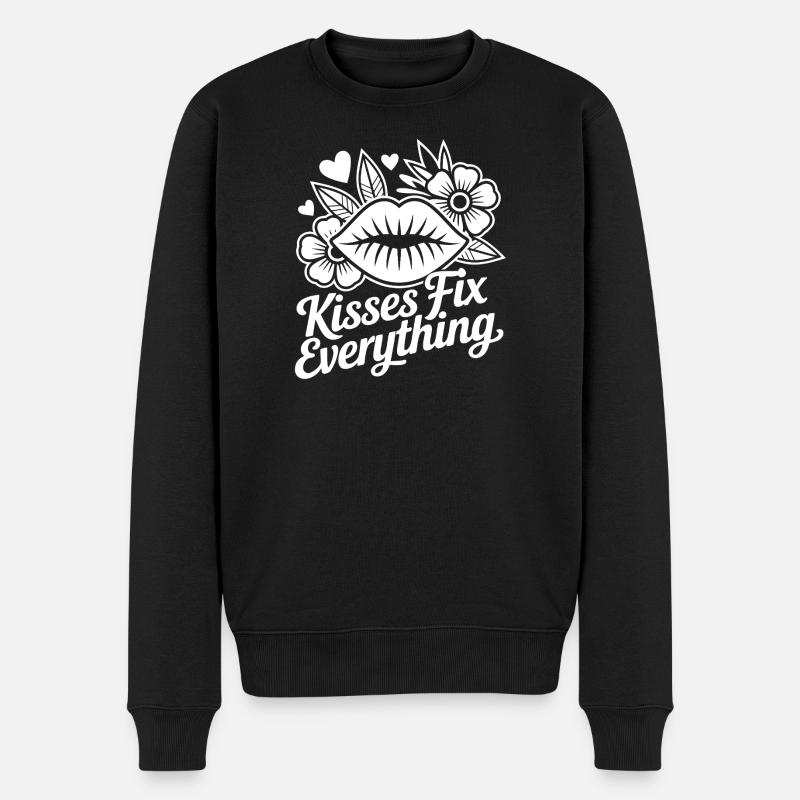 Les baisers guérissent tout - Pull Premium bio Homme - noir