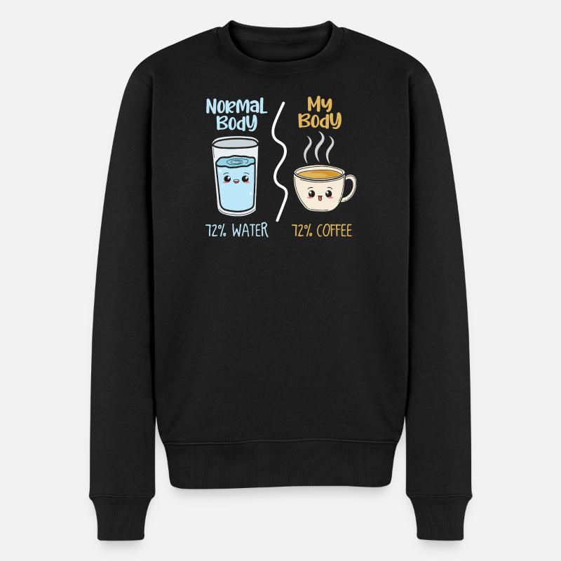 Café vs eau 72 % - Pull Premium bio Homme - noir
