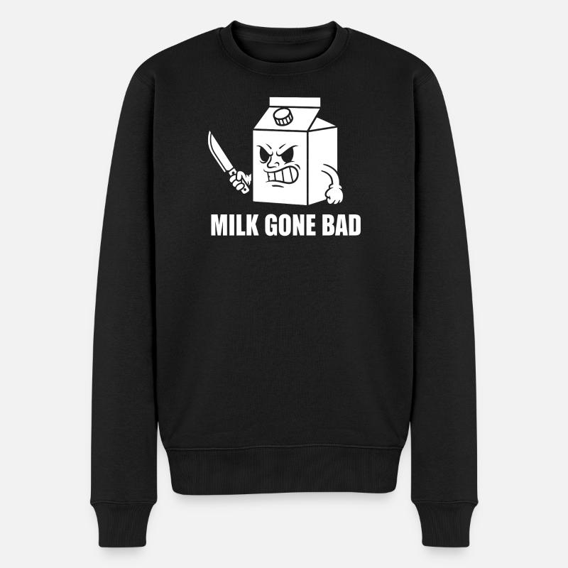 Dessin animé Rage Pourrie du Lait - Pull Premium bio Homme - noir