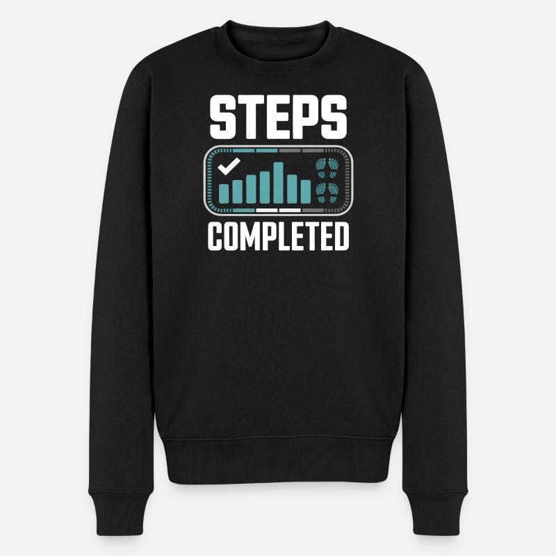 Steps Completed 10000 Schritte - Männer Premium Bio Pullover - Schwarz