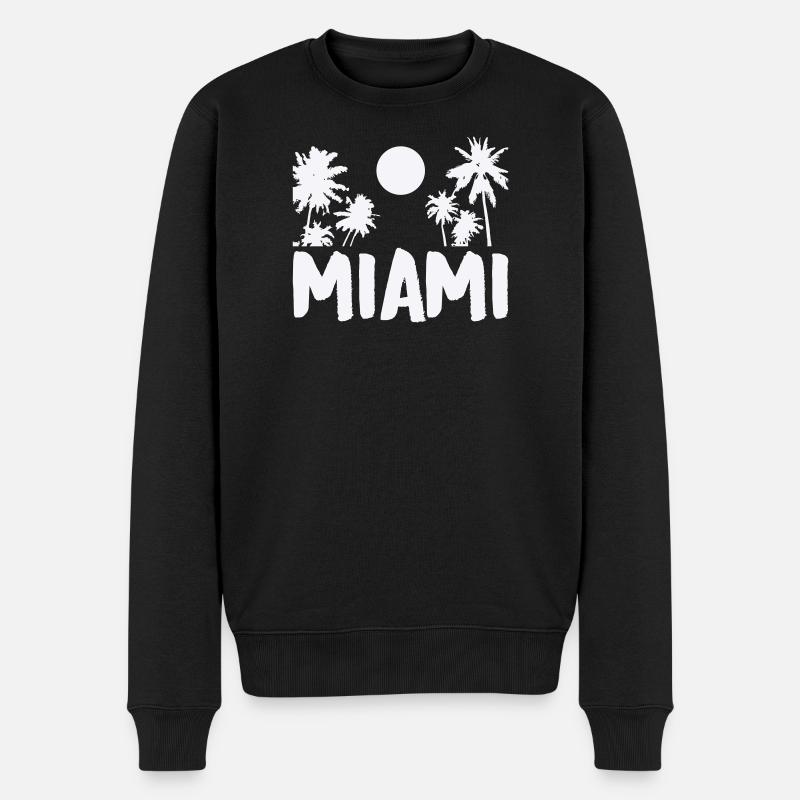 miami- - Männer Premium Bio Pullover - Schwarz
