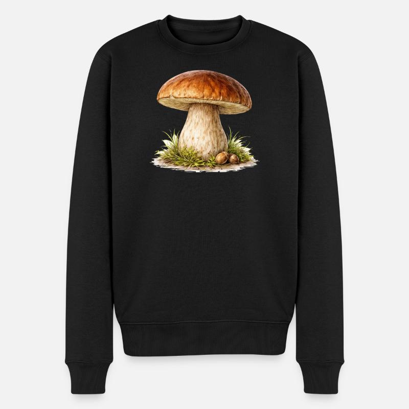 Illustration de champignon forestier - Pull Premium bio Homme - noir