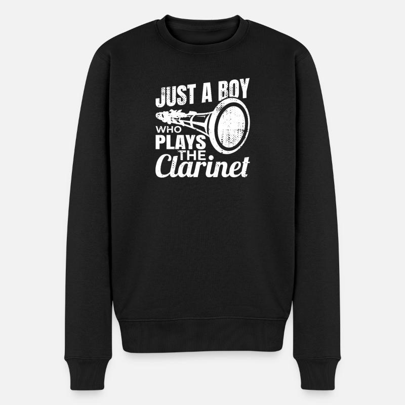 Jungen Klarinette - Männer Premium Bio Pullover - Schwarz