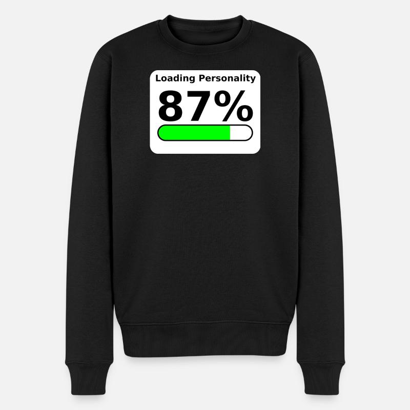 Loading Personality 87% – Nerdy Statement Tee - Männer Premium Bio Pullover - Schwarz