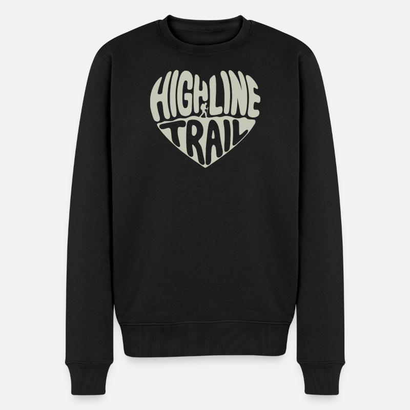 Highline Trail Herz - Männer Premium Bio Pullover - Schwarz