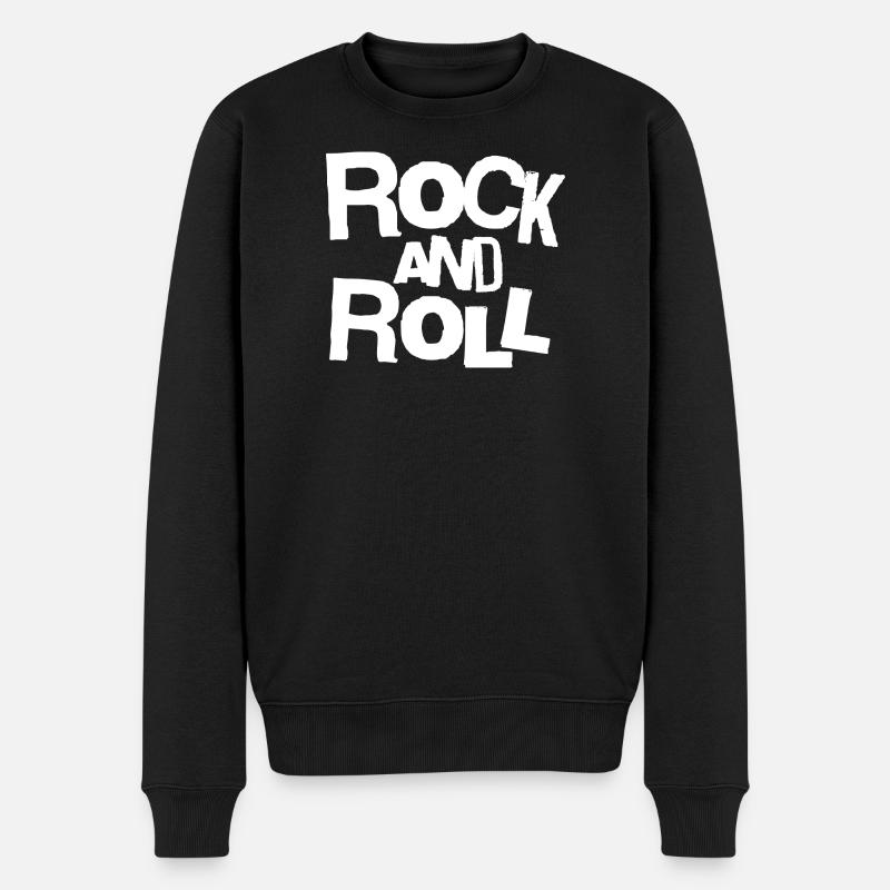 Rock and Roll Bold Typography Tee - Ekologisk premiumtröja herr - svart