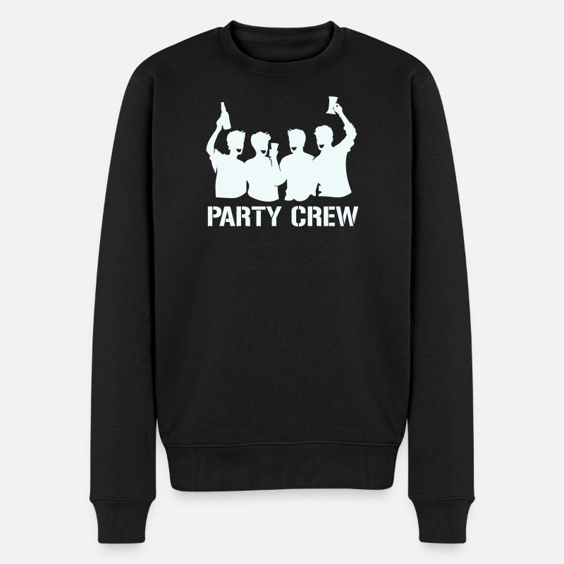 Party Crew Silhouette mit Prosten - Männer Premium Bio Pullover - Schwarz