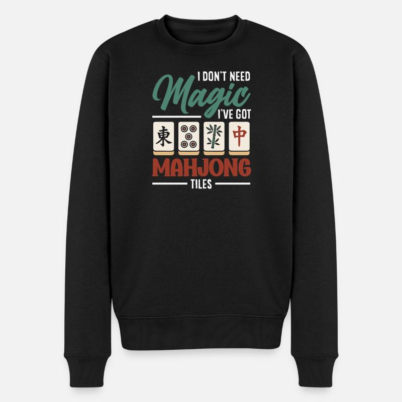 C’est l’heure du Mahjong - Pull Premium bio Homme - noir
