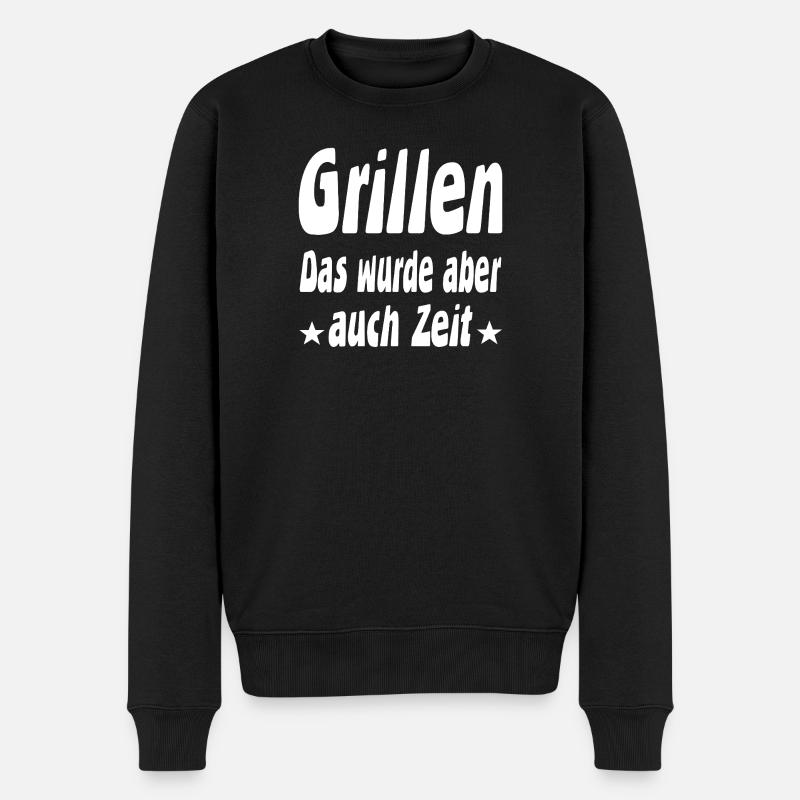 Grillen - Männer Premium Bio Pullover - Schwarz