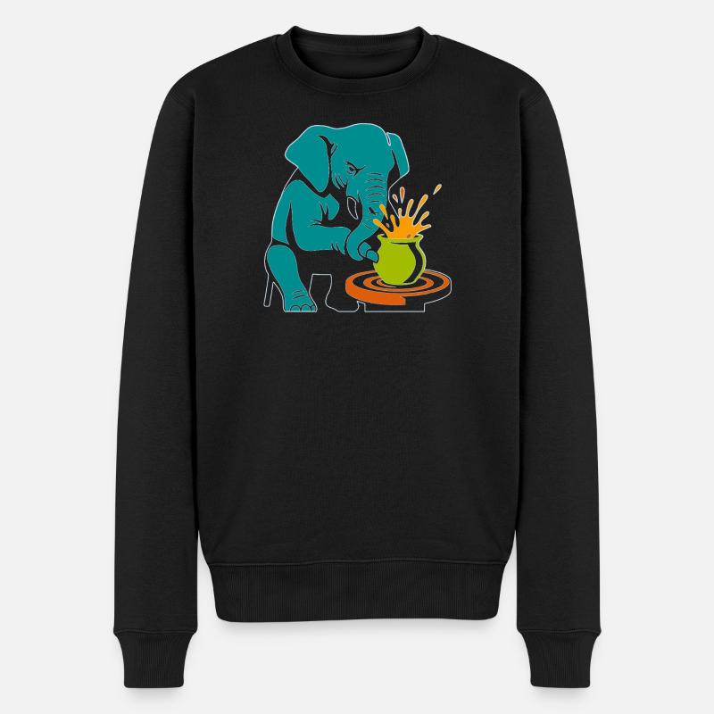 Maître des Troncs - Anarchie de l’Émail - Pull Premium bio Homme - noir