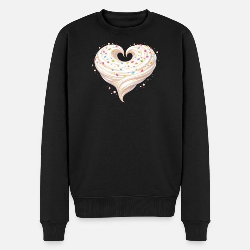 Flødehjerte bagesødt design - Økologisk premium-sweatshirt til mænd - sort