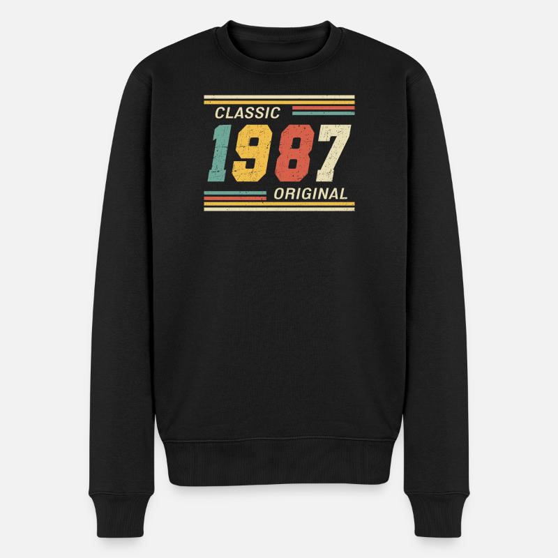 Classic 1987 original 1987 - Männer Premium Bio Pullover - Schwarz
