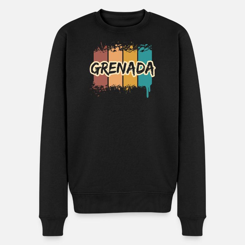 Geschenk für Grenada - Männer Premium Bio Pullover - Schwarz