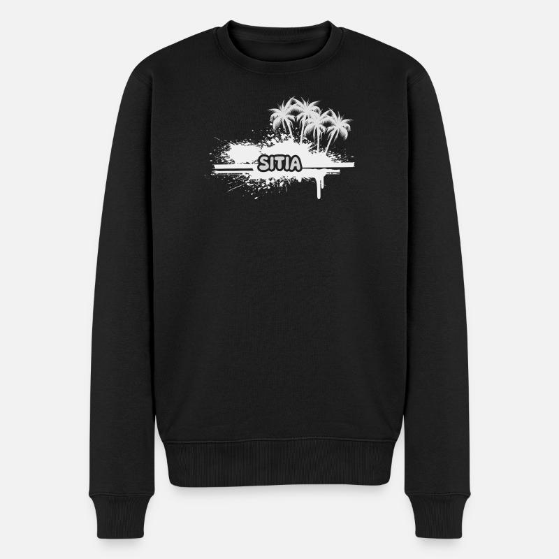 Sitia comme palmiers - Pull Premium bio Homme - noir