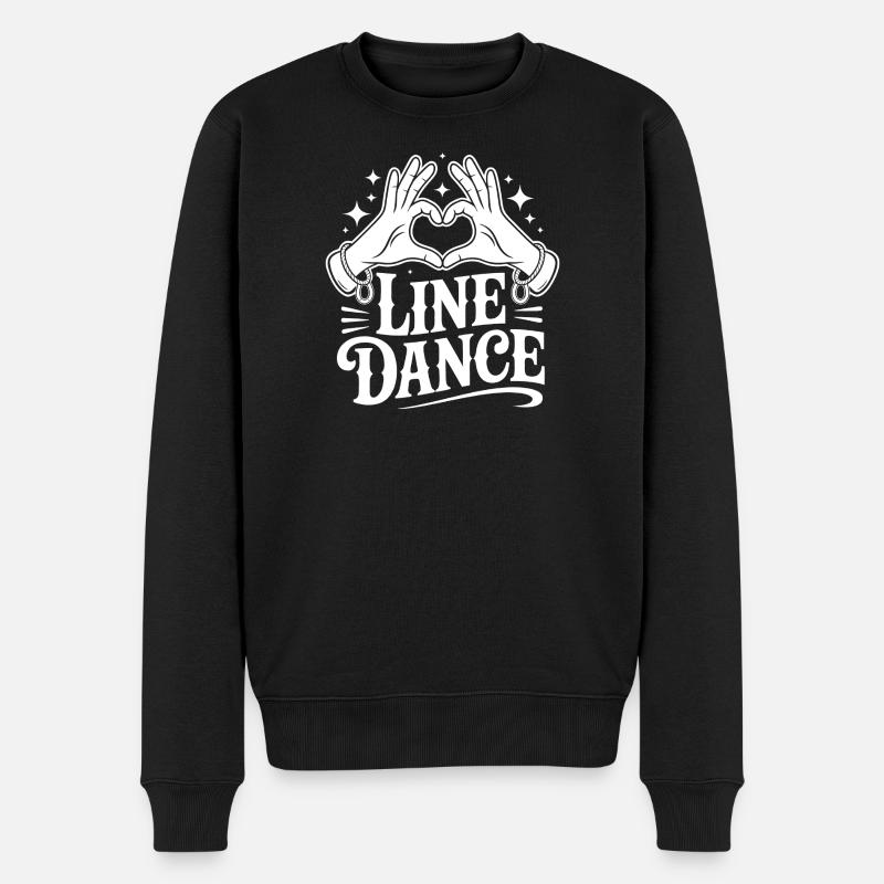 Line Dance Liebe - Männer Premium Bio Pullover - Schwarz