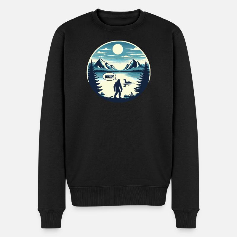 Bigfoot & Nessie - Männer Premium Bio Pullover - Schwarz