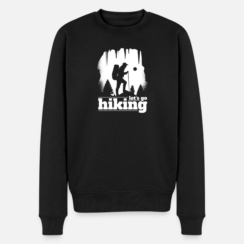 Let's Go Hiking - Männer Premium Bio Pullover - Schwarz
