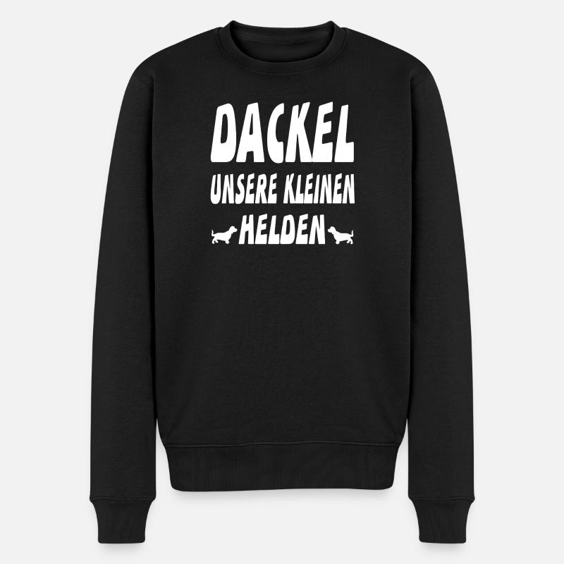 Dackel - Männer Premium Bio Pullover - Schwarz
