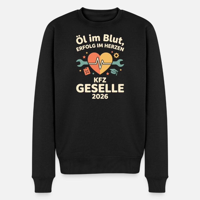 KFZ Geselle Herzwerk 2026 - Männer Premium Bio Pullover - Schwarz