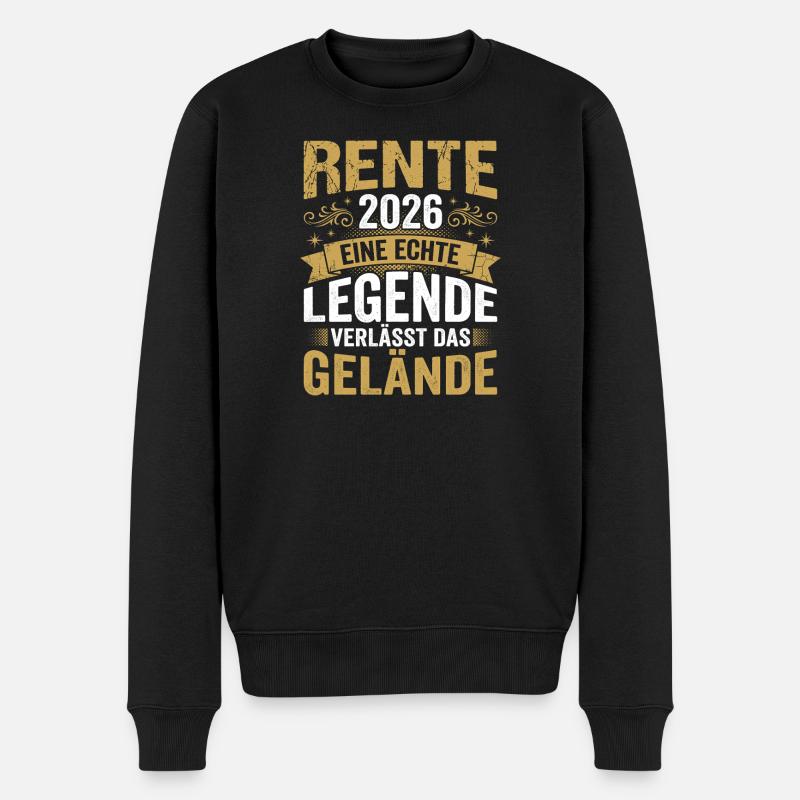 Rente 2026 Eine echte Legende - Männer Premium Bio Pullover - Schwarz