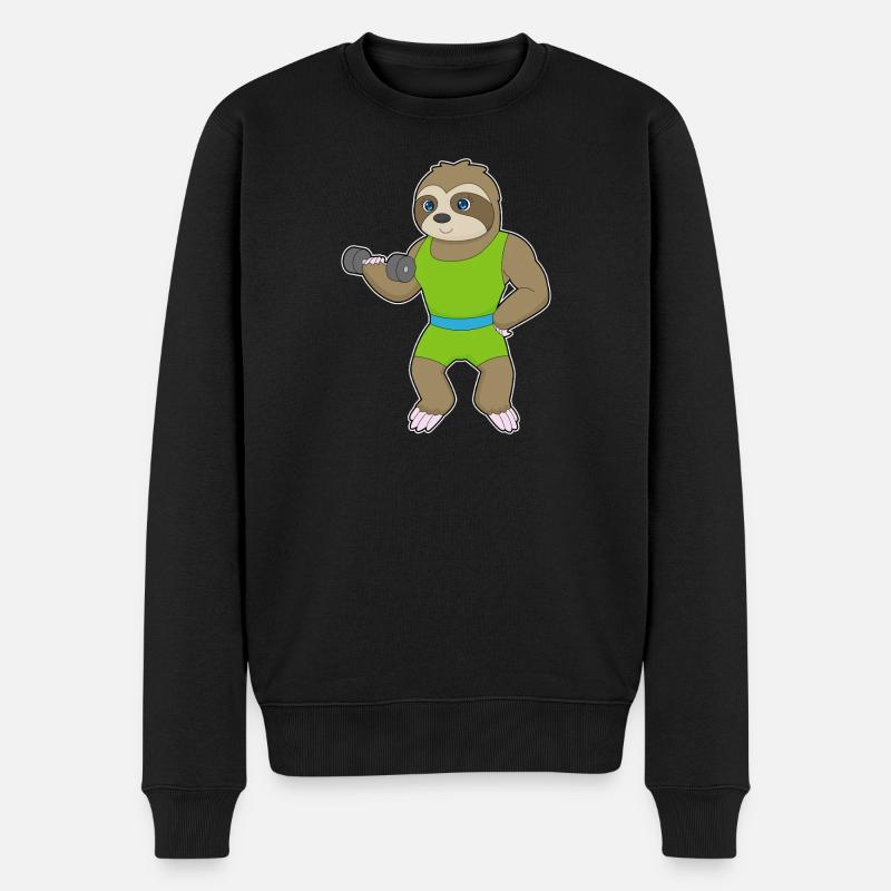 Dovendyrsbodybuilder kvinde - Økologisk premium-sweatshirt til mænd - sort