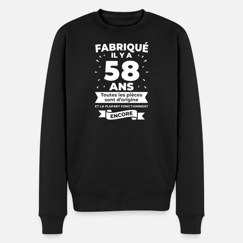 Cœur Floral Joyeux Anniversaire - Pull Premium bio Homme - noir