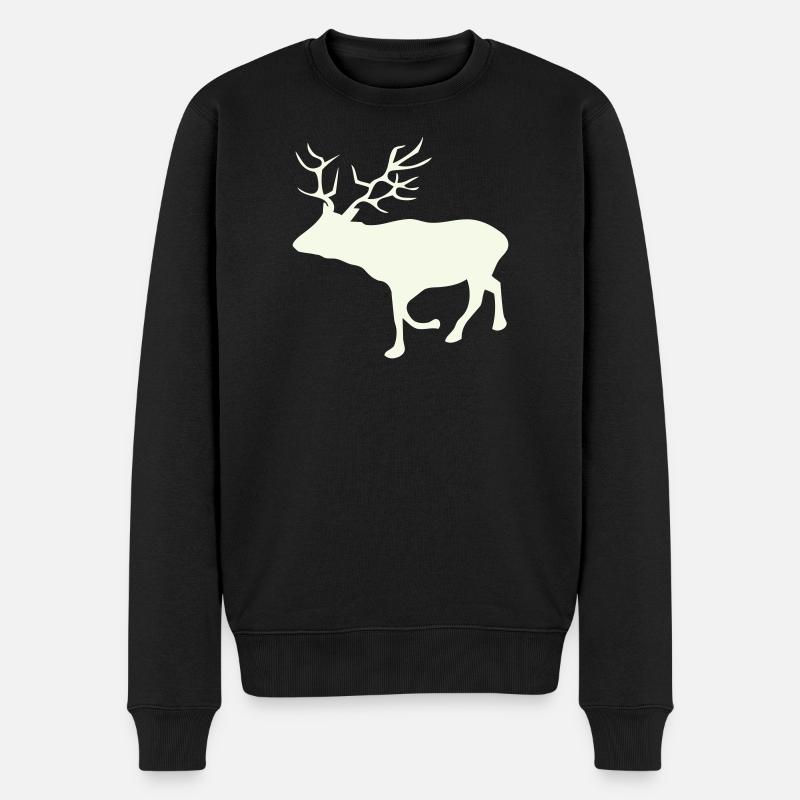 Cerf, chevreuil, cerf - Pull Premium bio Homme - noir