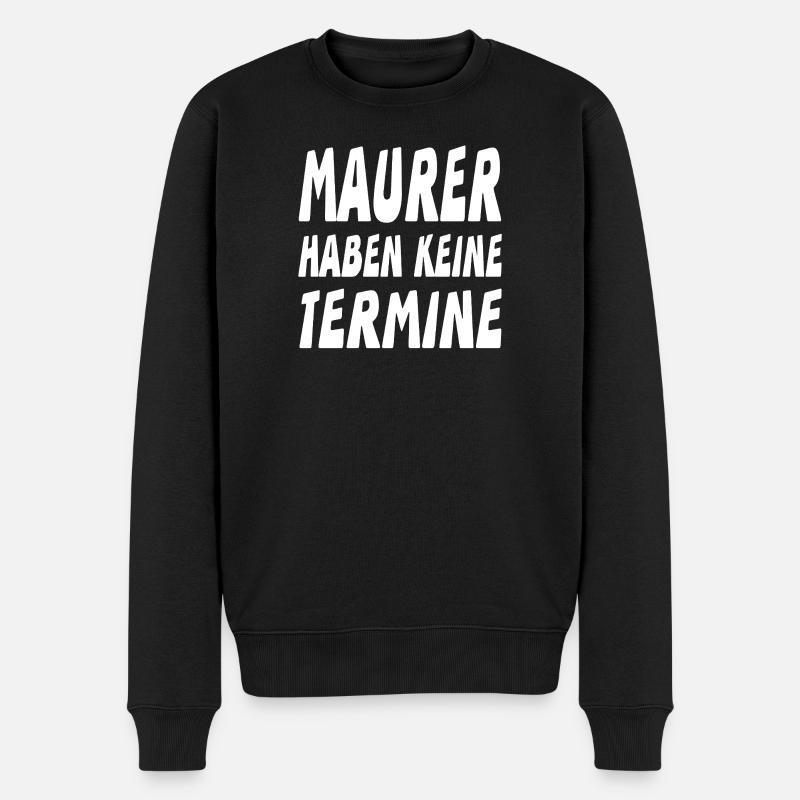 Maurer - Männer Premium Bio Pullover - Schwarz