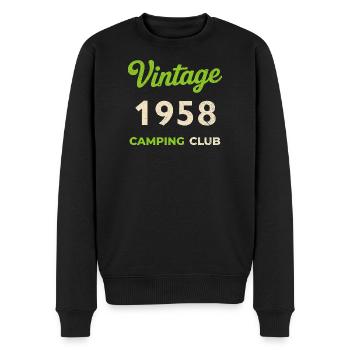 Vintage 1958 – Camping Club Retro Birth Year - Men's Premium Organic Jumper - black - Front - Nico (187cm)