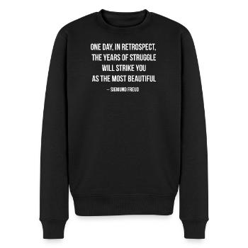 Rückblickender Kampf wird zur Schönheit - Männer Premium Bio Pullover - Schwarz - Vorne - Nico (187cm)