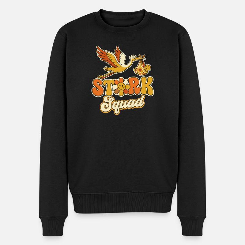 Stork Squad Style rétro - Pull Premium bio Homme - noir