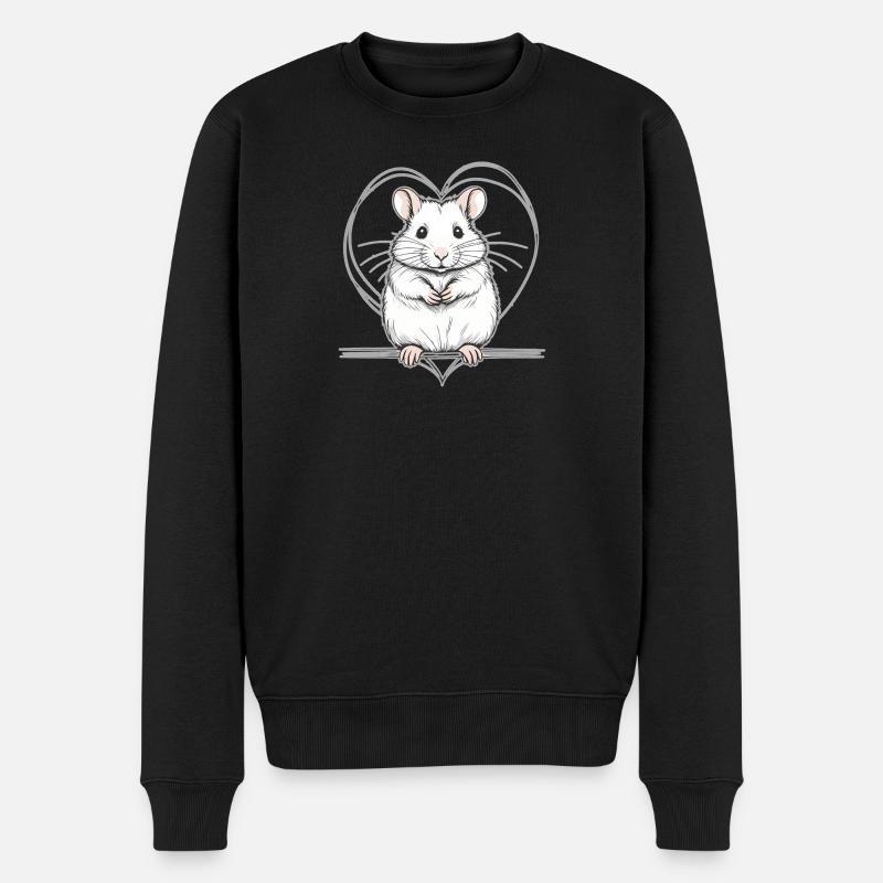 Hamster avec cœur - Pull Premium bio Homme - noir