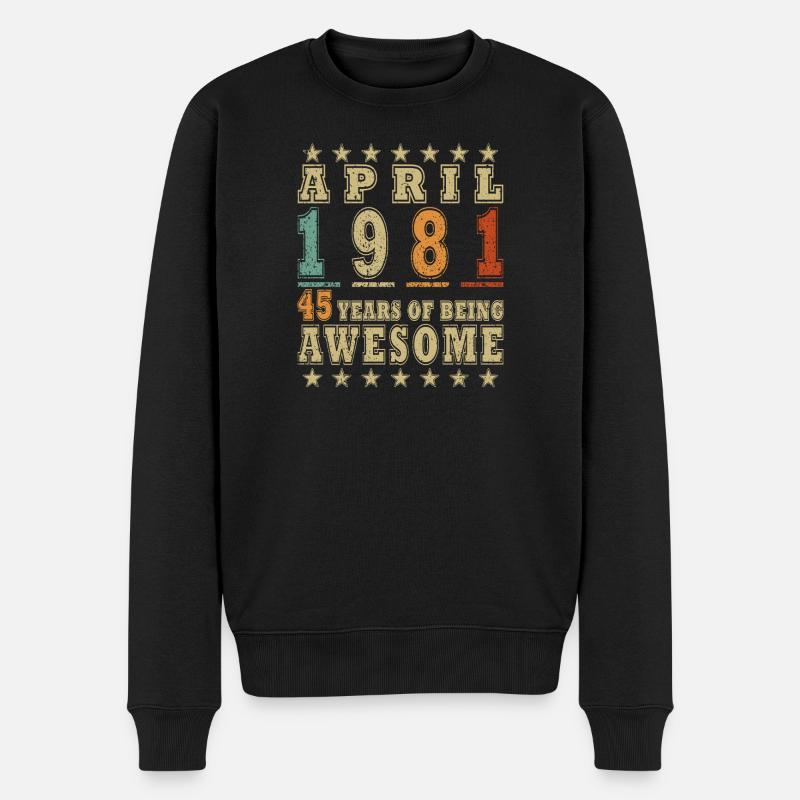 Jubiläumsjahrgang April 1981 - Männer Premium Bio Pullover - Schwarz