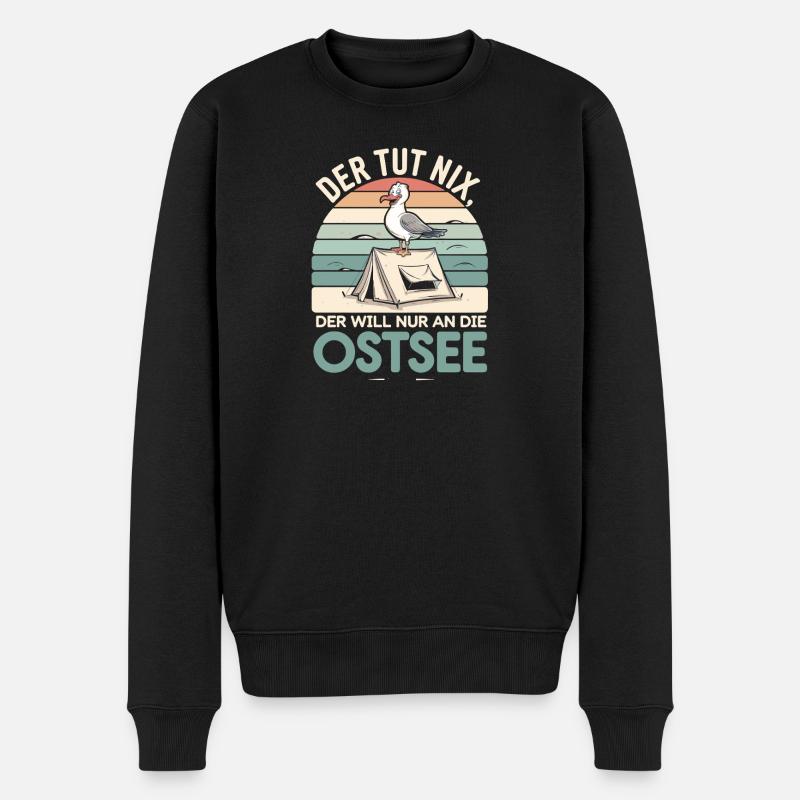  Der Tut Nix Der Will Nur An Die Ostsee Camping - Männer Premium Bio Pullover - Schwarz