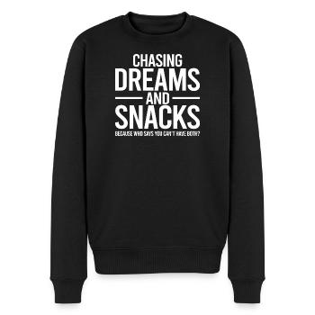 Poursuite des rêves et des en-cas - Pull Premium bio Homme - noir - Devant - Nico (187cm)