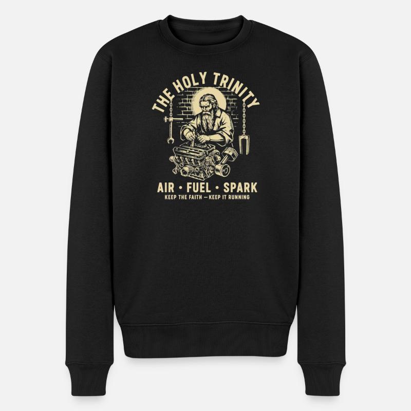Holy Trinity Air Fuel Spark - Männer Premium Bio Pullover - Schwarz