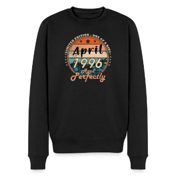 April 1996 Aged Perfectly - Männer Premium Bio Pullover - Schwarz - Vorne - Nico (187cm)