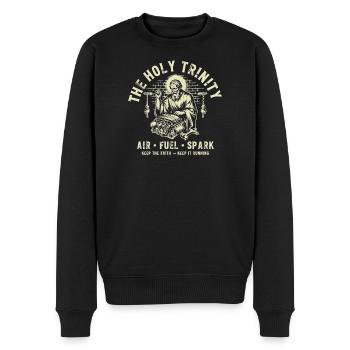 Holy Trinity Engine Spark - Männer Premium Bio Pullover - Schwarz - Vorne - Nico (187cm)