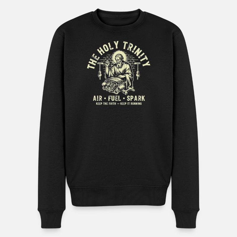 Holy Trinity Engine Spark - Männer Premium Bio Pullover - Schwarz
