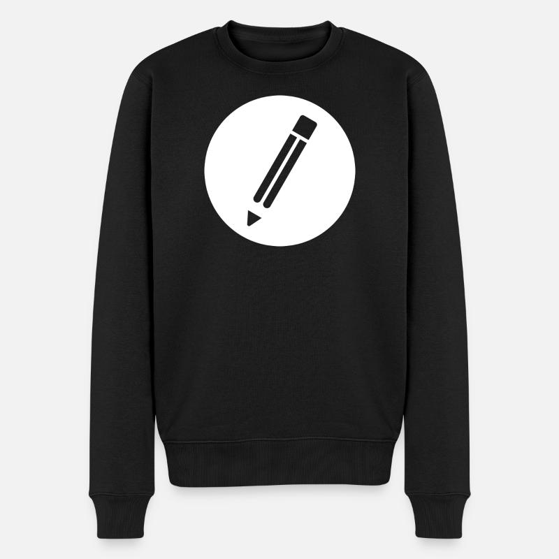 Bleistift - Männer Premium Bio Pullover - Schwarz