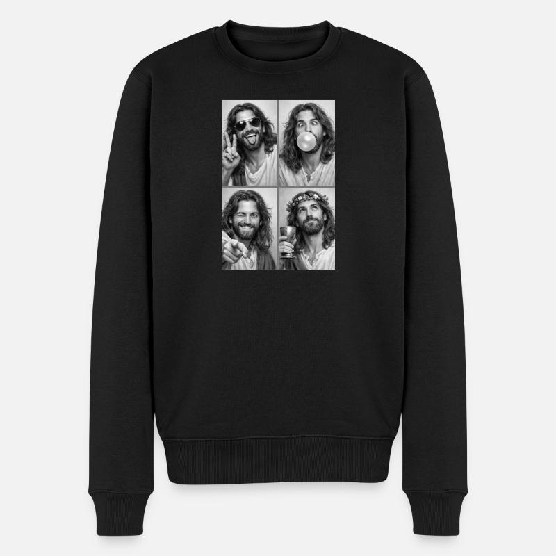 Jesus Christ Fotostreifen - Männer Premium Bio Pullover - Schwarz